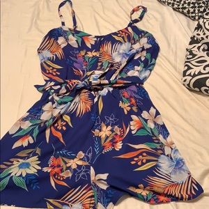 Blue Floral Romper